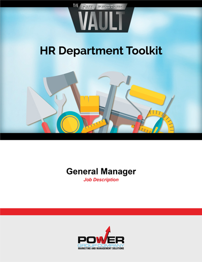 Job Description for General Manager