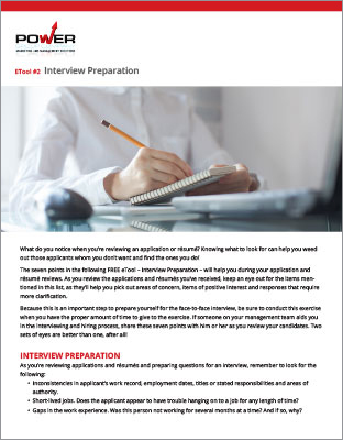 E-Tool 2: Interview Preparation