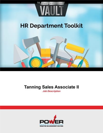 Job Description for Tanning Sales Associate II